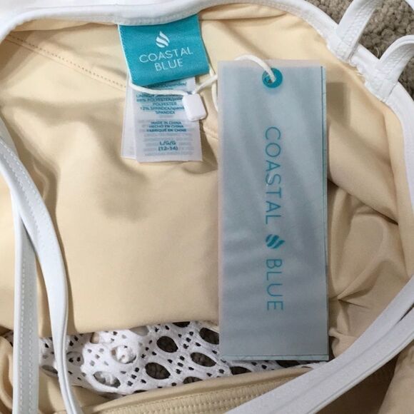 Coastal Blue white swimsuit. NWT - Picture 3 of 6
